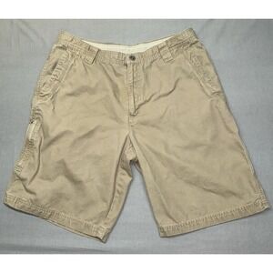 Columbia Mens Size 36 Brown Tan Utility Flat Front Casual Shorts 11" Inseam